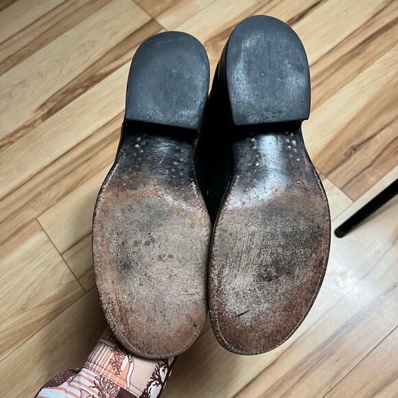 VINTAGE Rios Of Mercedes Roper Boots Mens Size 9D Black Kangaroo Leather 2006